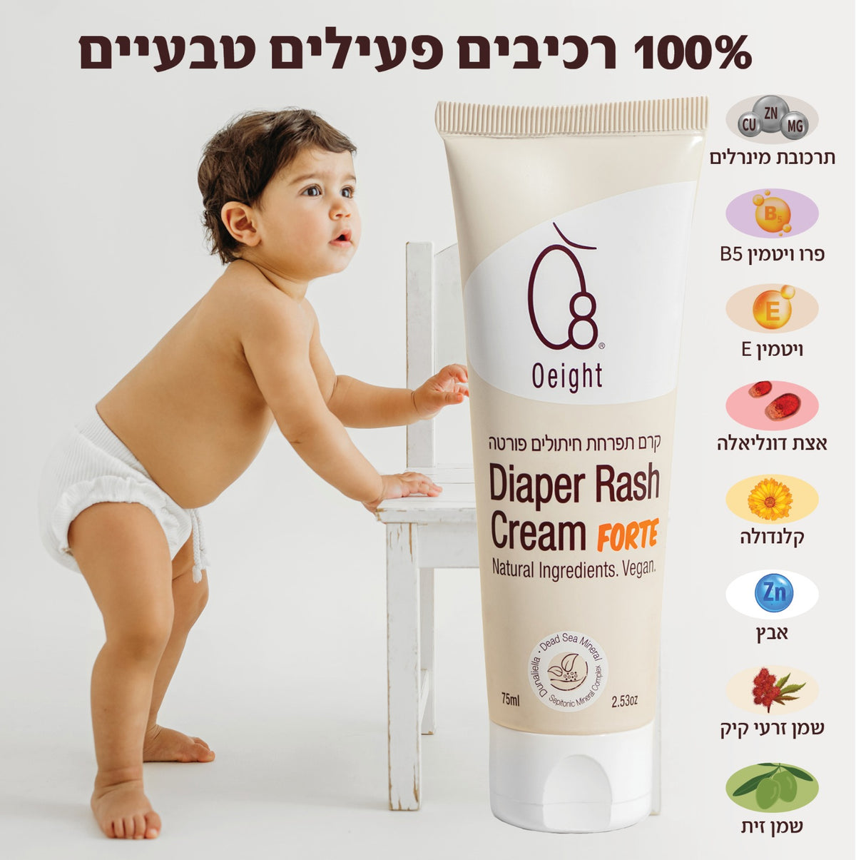 קרם החתלה פורטה- קרם תפרחת חיתולים מרוכז- לטיפול ומניעה בתפרחת חיתולים