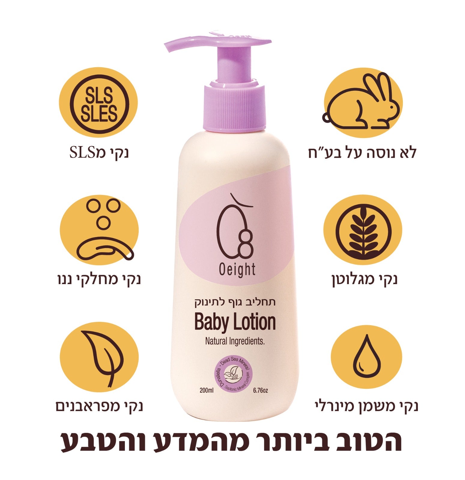 תחליב גוף לתינוק - קרם גוף מבוסס על חמאת שיאה - לחות לעור מכף רגל ועד ראש