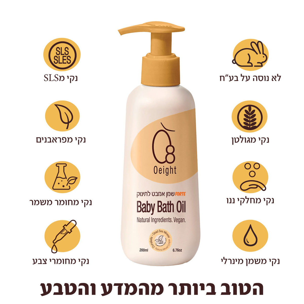 שמן אמבט לתינוק- מבוסס 100% שמנים טבעיים ושאינו משאיר שומניות